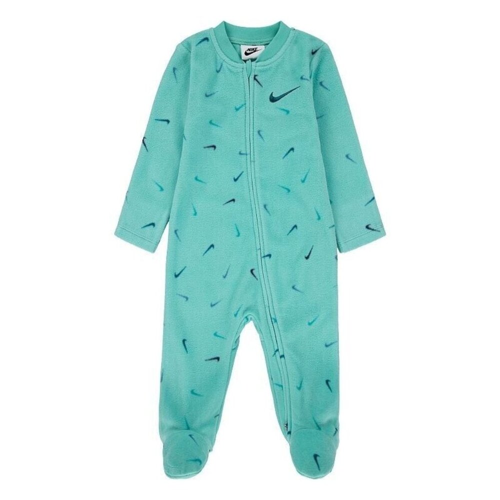 NIKE BABY FOOTED Fleece SLEEP n PLAY Emerald Rise Aqua Green Blue 6 Months INF